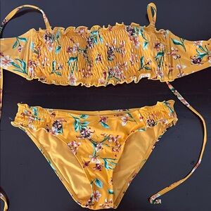 Ardene Yellow Floral Bikini Set